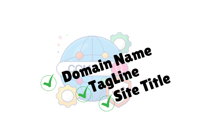 domain name, tag line and site title